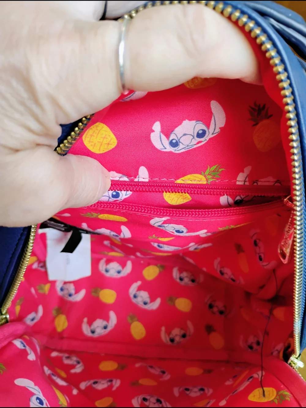 Loungefly Blue Stitch Pineapple Mini Chenille Backpack